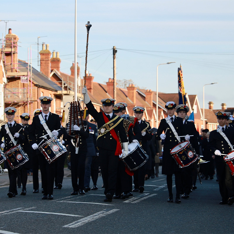 Marching Band leads Remembrance Parade 2022 in Pangbourne Village